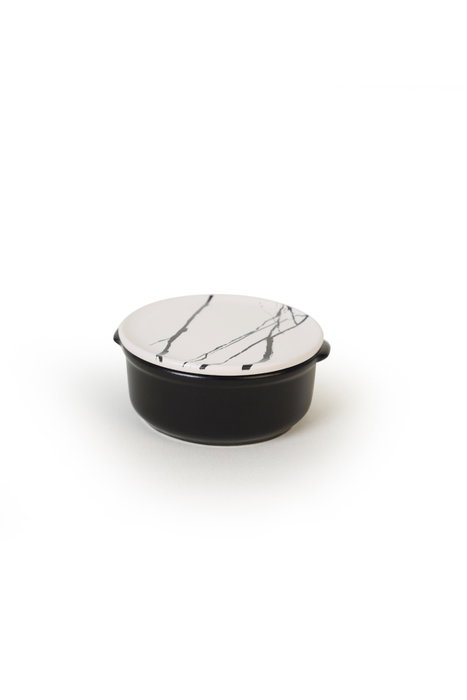 Hermia Juego de cajas de almacenaje de 12 piezas en gres cerámico Blanco y Negro Hermia Juego de cajas de almacenaje de 12 piezas en gres cerámico Blanco y Negro